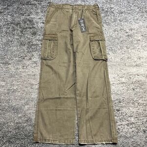 NWT Billabong Cargo Pants 31x30 Brown Baggy Wide Leg Surf Skater Vintage Y2K
